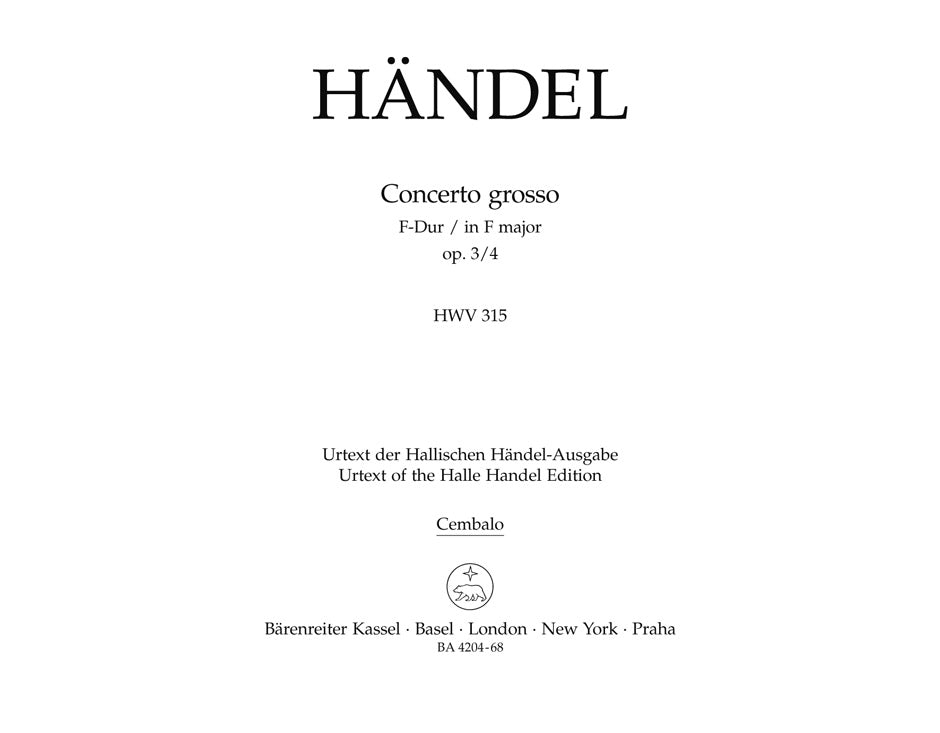 Handel: Concerto grosso in F Major, HWV 315, Op. 3, No. 4