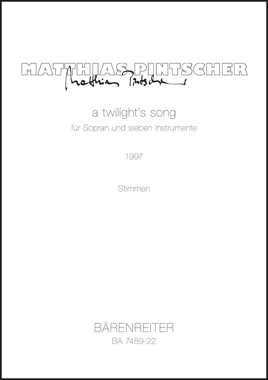 Pintscher: a twilight's song