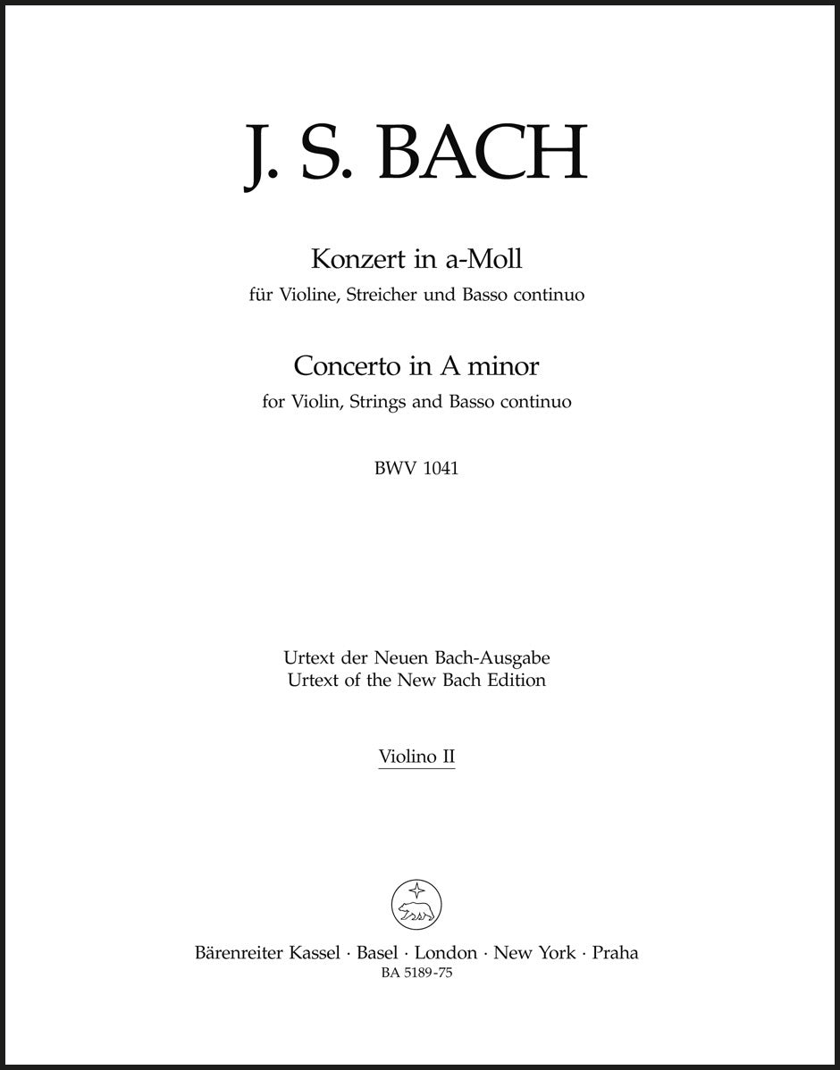 Bach: Violin Concerto in A Minor, BWV 1041