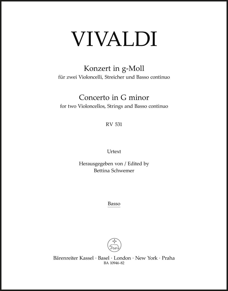 Vivaldi: Concerto for 2 Cellos in G Minor, RV 531