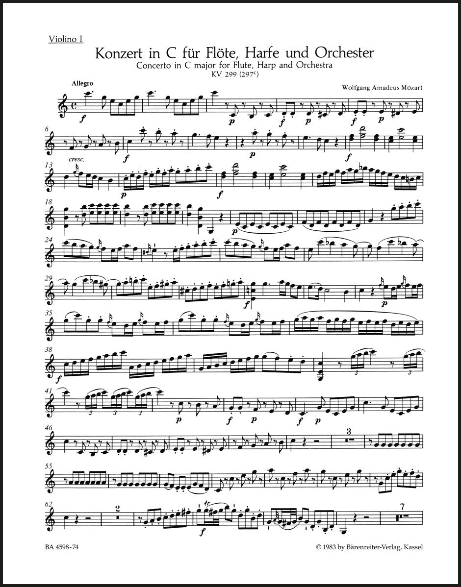 Mozart: Concerto for Flute, Harp and Orchestra, K. 299 (297c)