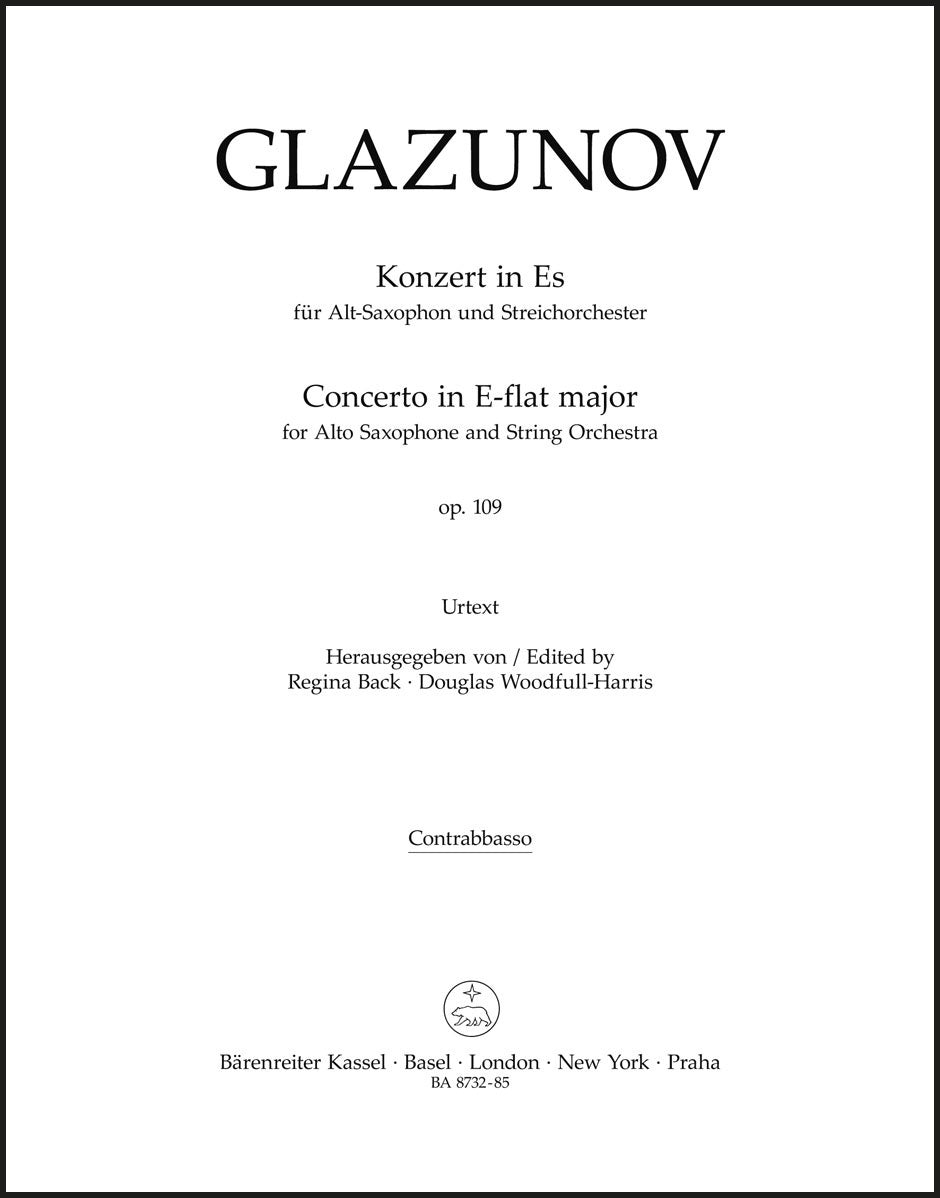 Glazunov: Alto Saxophone Concerto in E-flat Major, Op. 109