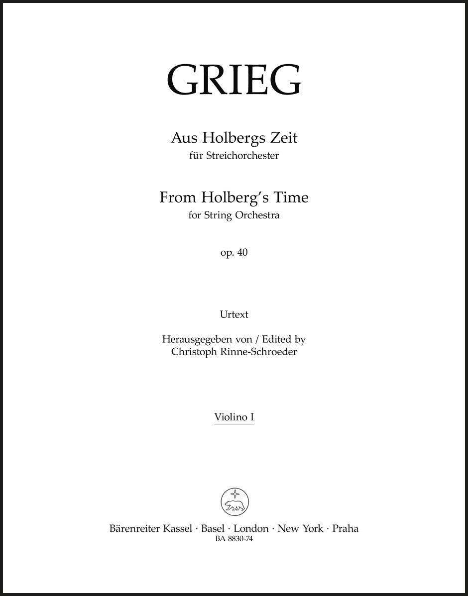 Grieg: From Holberg's Time, Op. 40 (Version for String Orchestra)