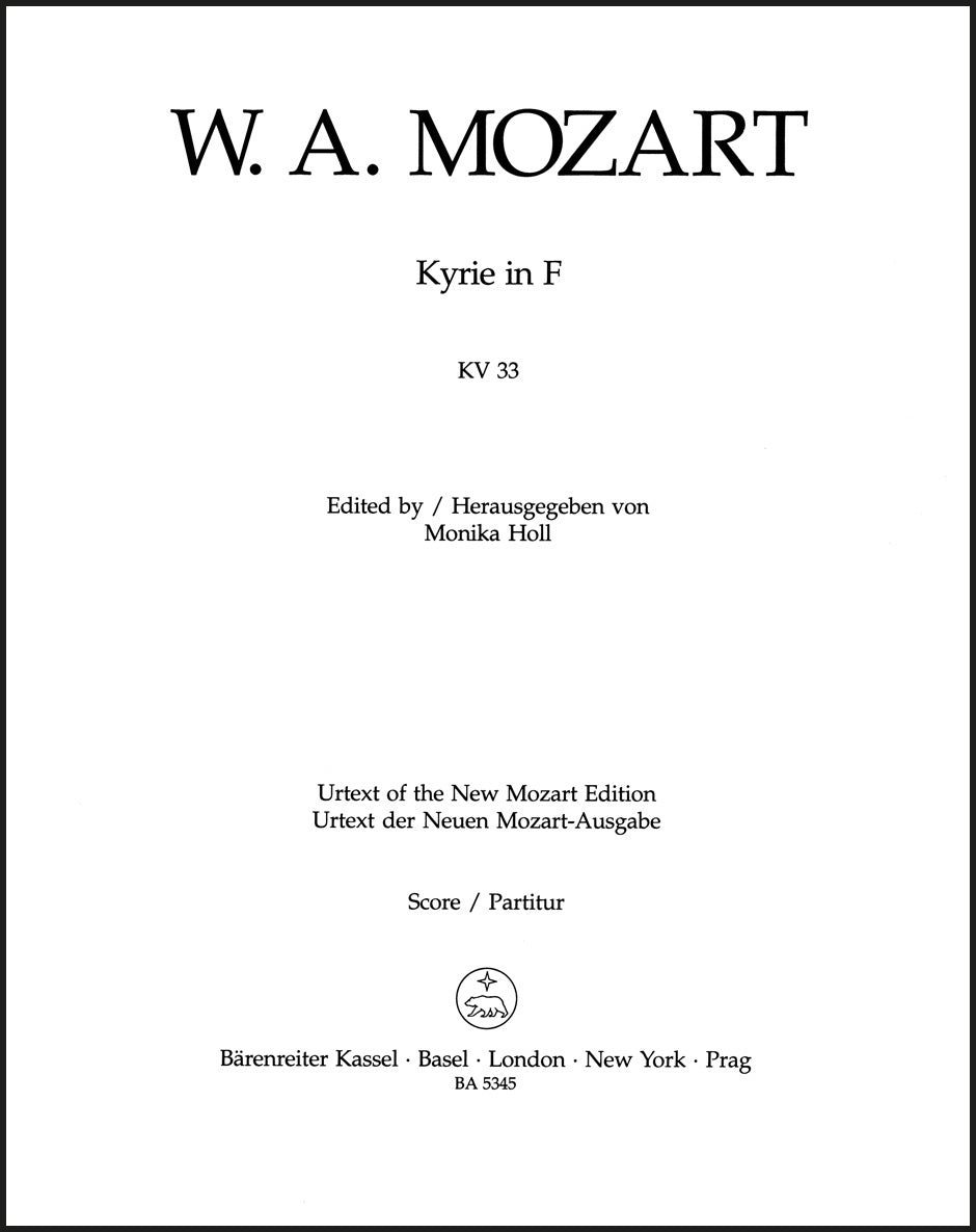 Mozart: Kyrie in F Major, K. 33