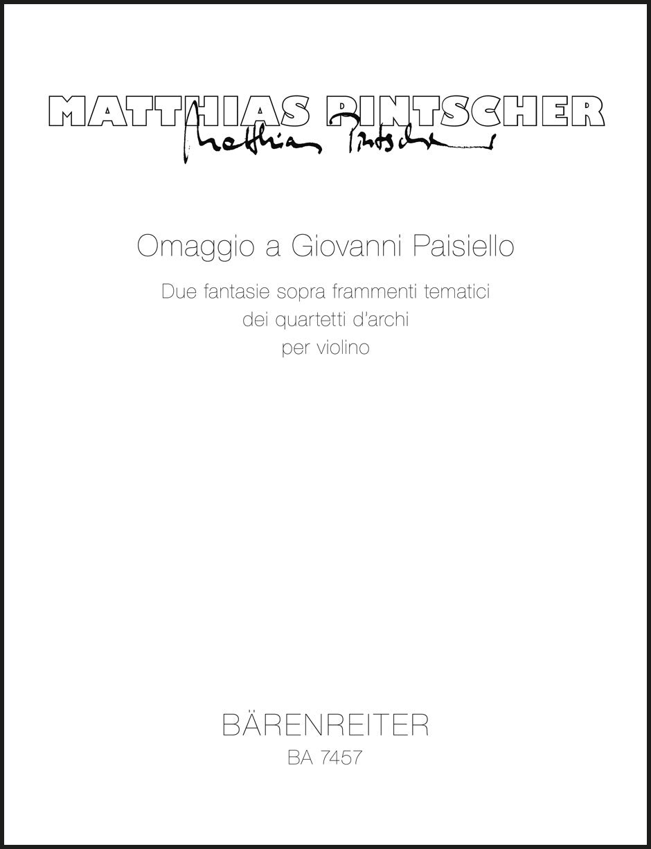 Pintscher: Omaggio a Giovanni Paisiello