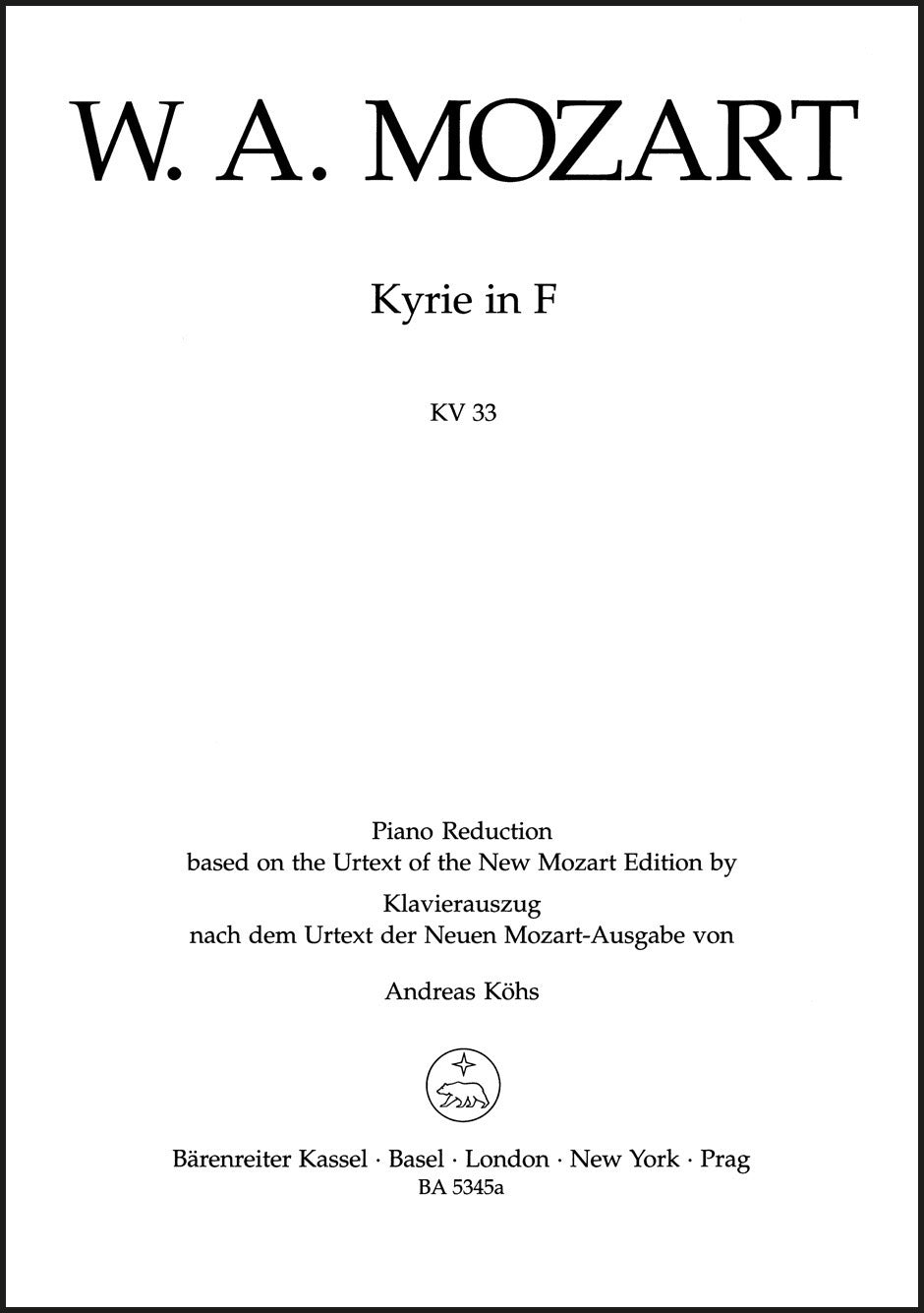 Mozart: Kyrie in F Major, K. 33