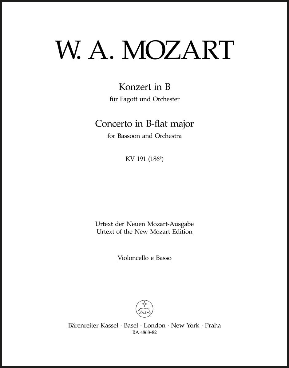 Mozart: Bassoon Concerto in B-flat Major, K. 191 (186e)