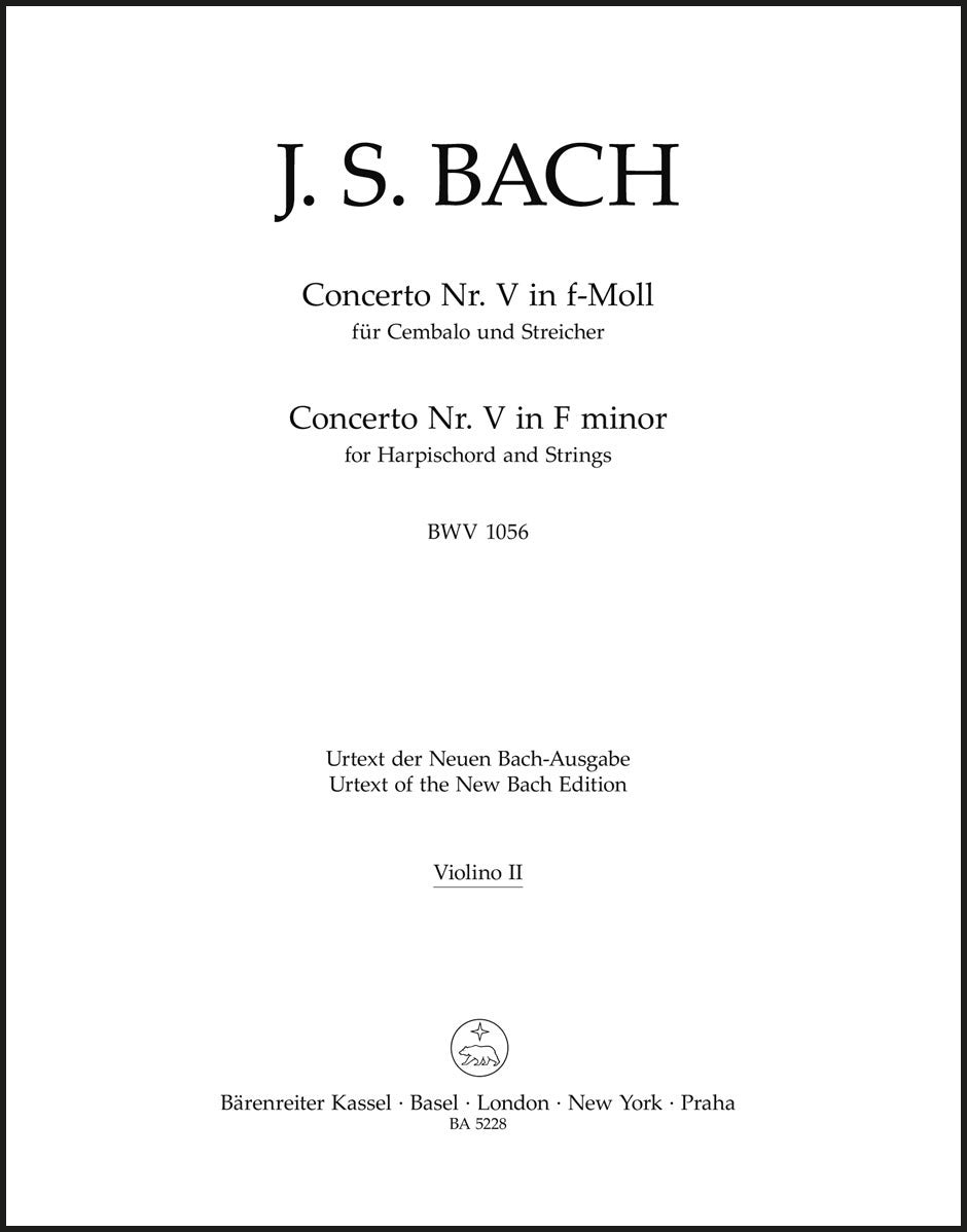 Bach: Harpsichord Concerto No. 5 in F Minor, BWV 1056