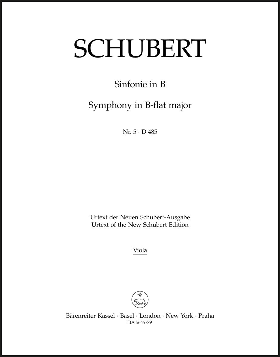 Schubert: Symphony No. 5 in B-flat Major, D 485