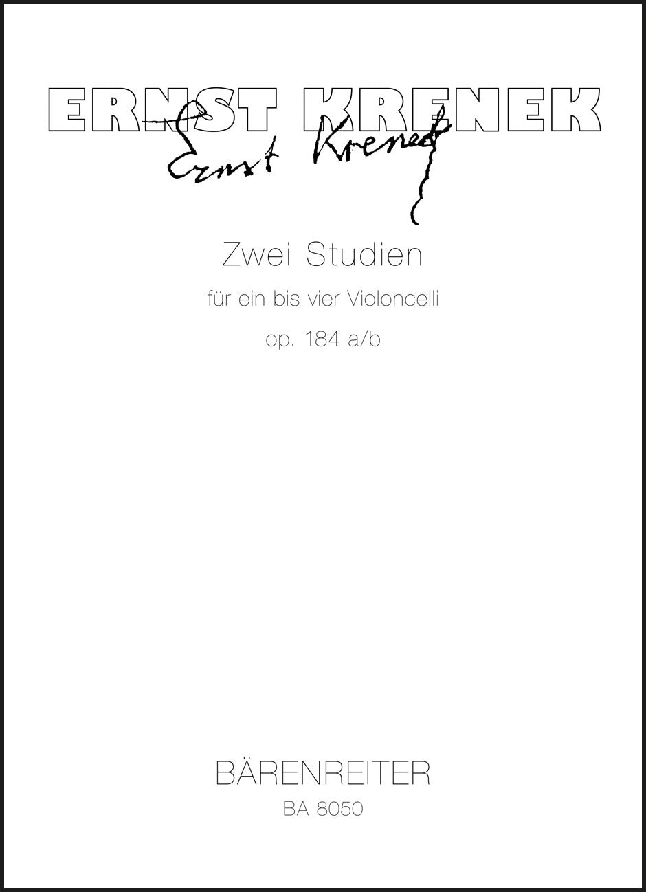 Krenek: 2 Studies for 1-4 Cellos, Op. 184a/b