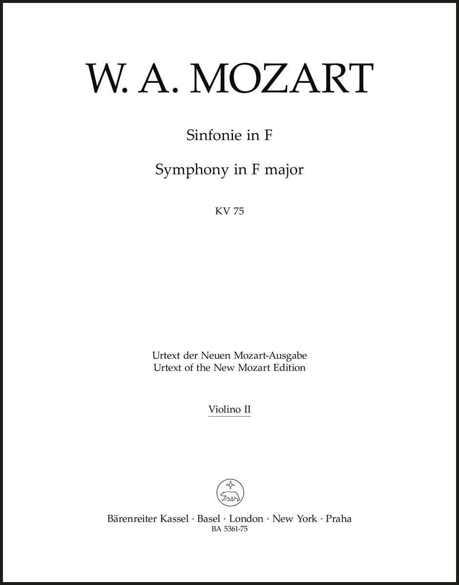 Mozart: Symphony in F Major, K. 75