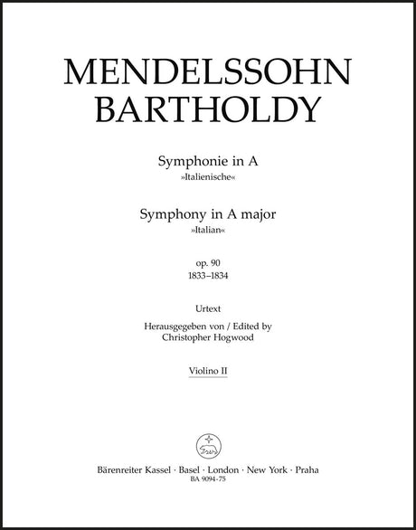 Mendelssohn: Symphony No. 4 in A Major, MWV N 16, Op. 90