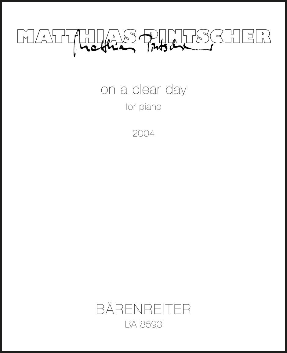 Pintscher: on a clear day