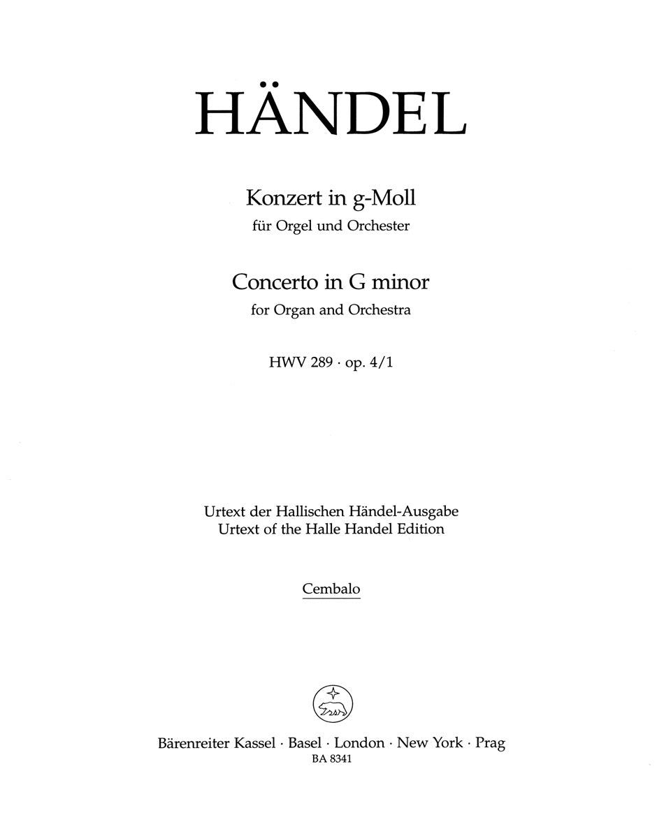 Handel: Organ Concerto in G Minor, HWV 289, Op. 4, No. 1