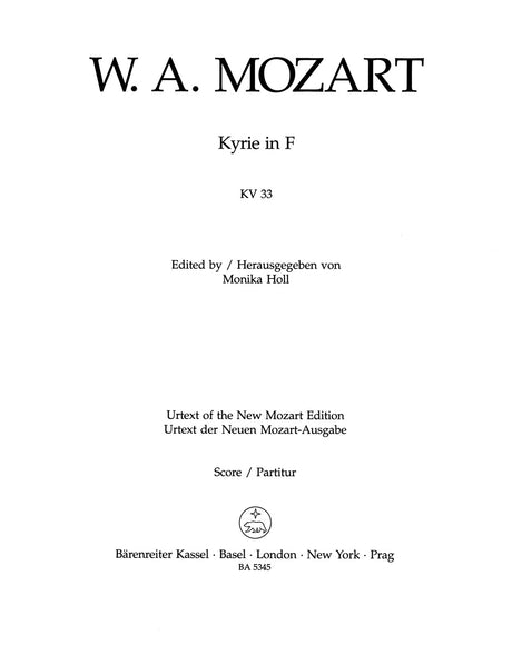 Mozart: Kyrie in F Major, K. 33