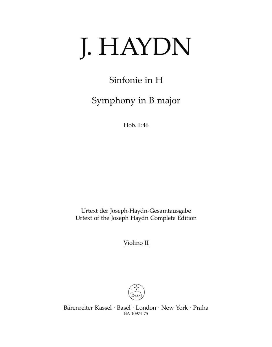 Haydn: Symphony in B Major, Hob. I:46