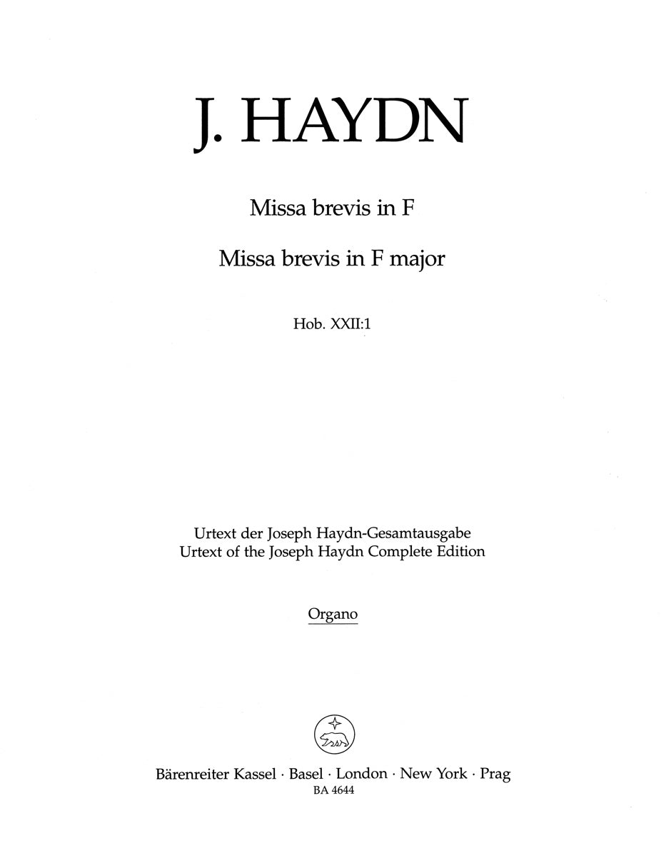 Haydn: Missa brevis in F Major, Hob. XXII:1