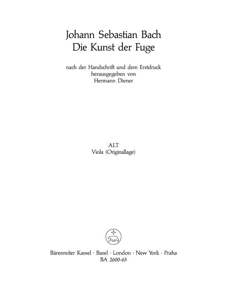 Bach: The Art of Fugue, BWV 1080 - string quartet version