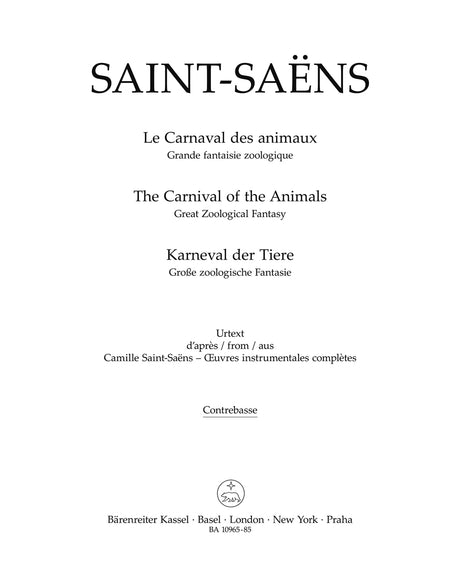 Saint-Saëns: Le carnaval des animaux