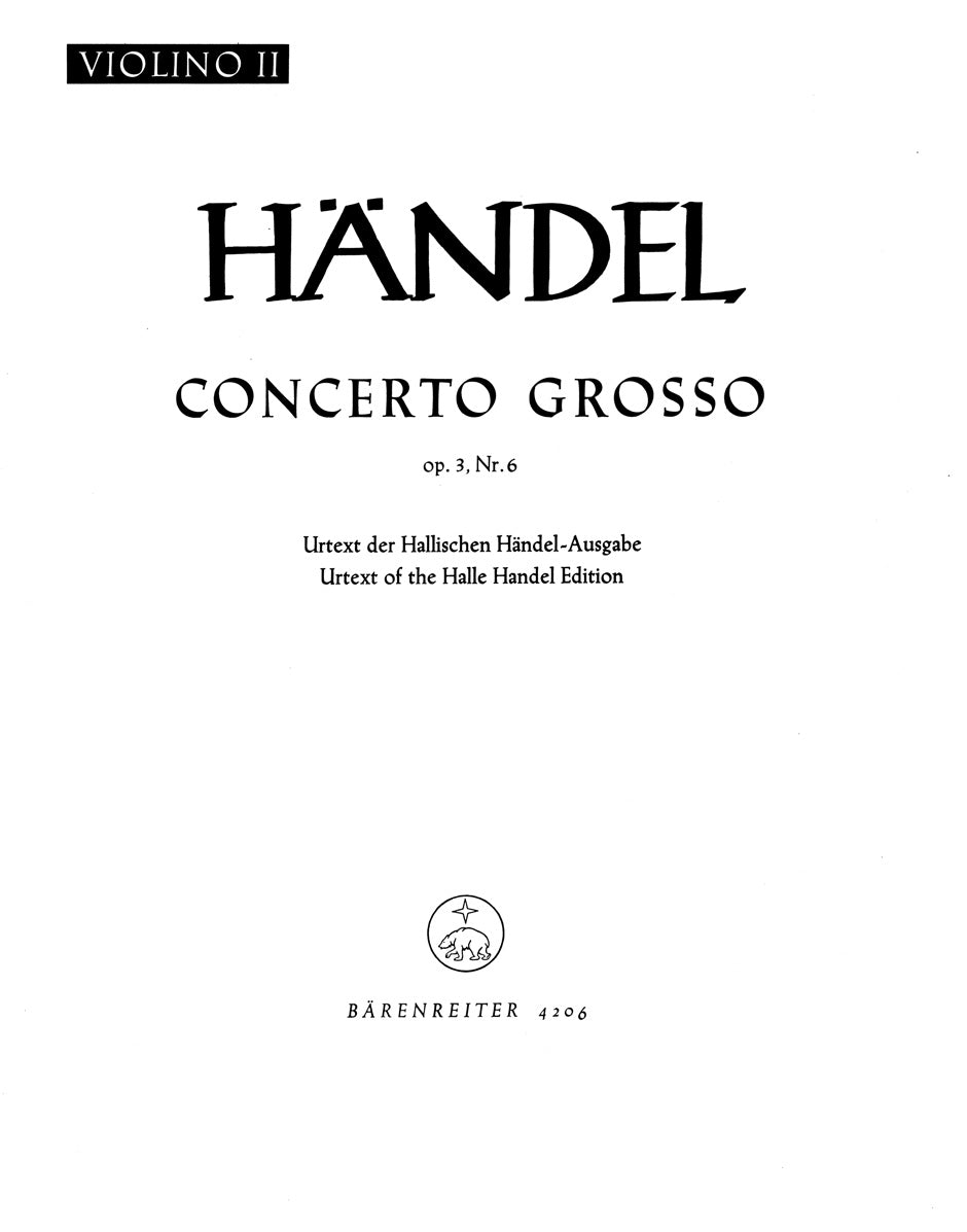 Handel: Concerto grosso in D Major, HWV 317, Op. 3, No. 6