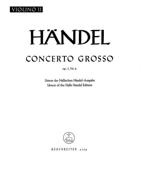 Handel: Concerto grosso in D Major, HWV 317, Op. 3, No. 6