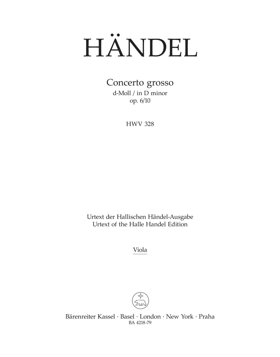 Handel: Concerto grosso in D Minor, HWV 328, Op. 6, No. 10