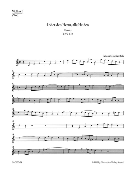 Bach: Lobet den Herrn, alle Heiden, BWV 230