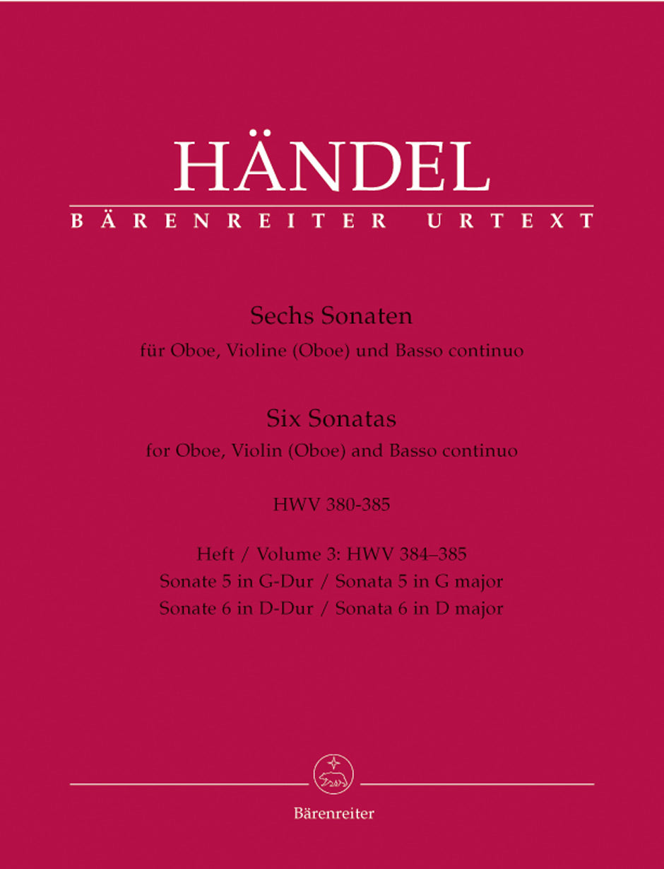 Handel: 6 Trio Sonatas - Volume 3, HWV 384 & 385