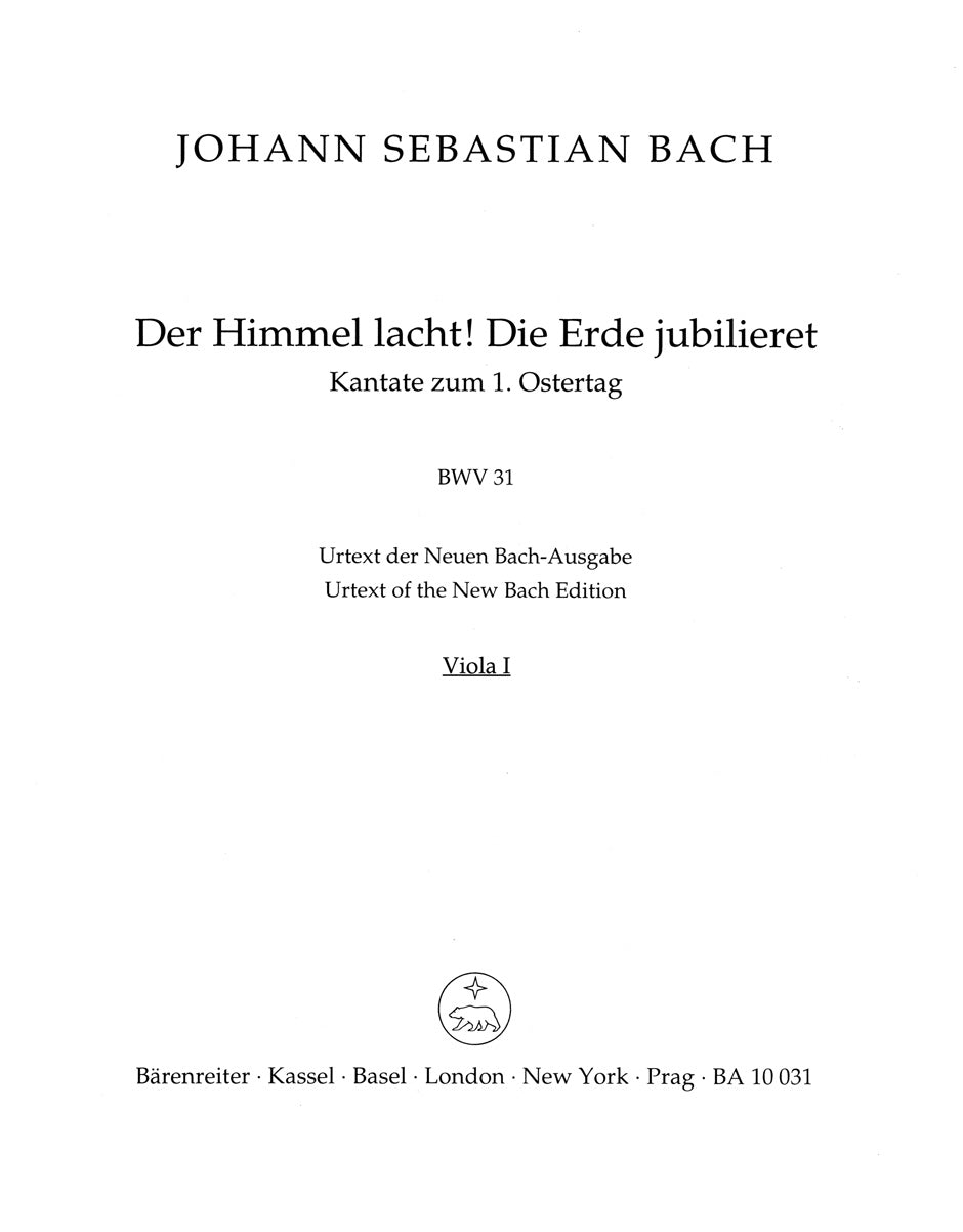 Bach: Der Himmel lacht! Die Erde jubilieret, BWV 31