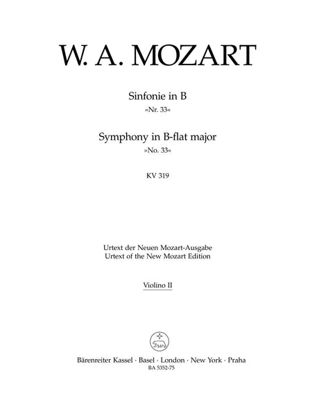 Mozart: Symphony No. 33 in B-flat Major, K. 319