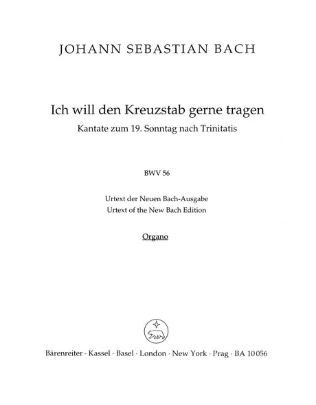 Bach: Ich will den Kreuzstab gerne tragen, BWV 56