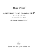 Distler: Singet dem Herrn ein neues Lied, Op. 12, No. 1