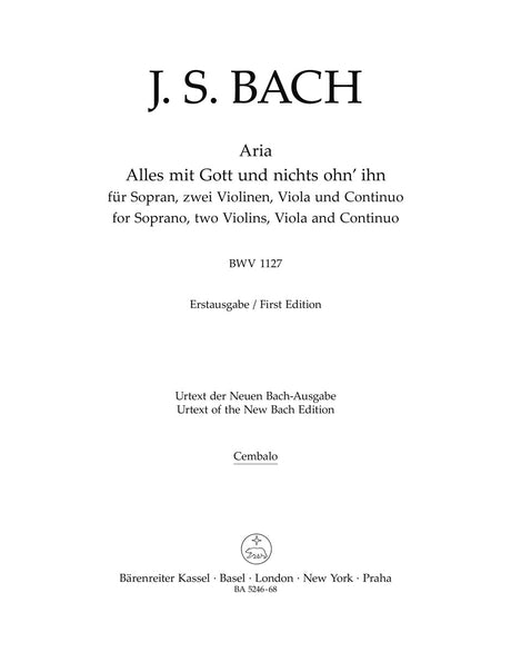 Bach: Alles mit Gott and nichts ohn' ihn, BWV 1127