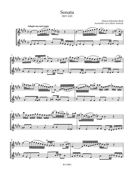 Bach: 4 Flute Sonatas (arr. for 2 flutes), BWV 1034, 1035, 1030, & 1032