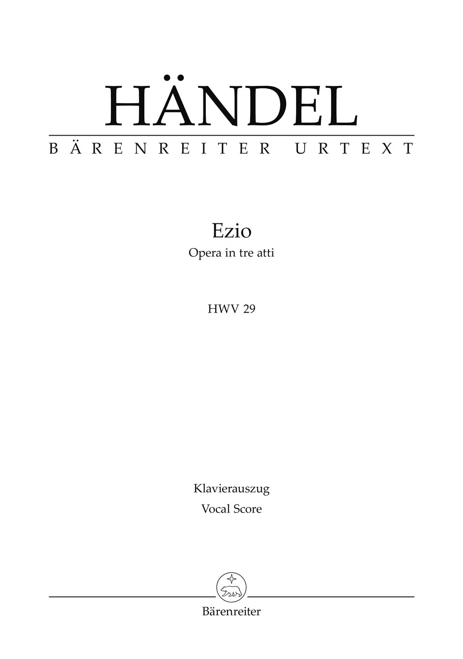 Handel: Ezio, HWV 29