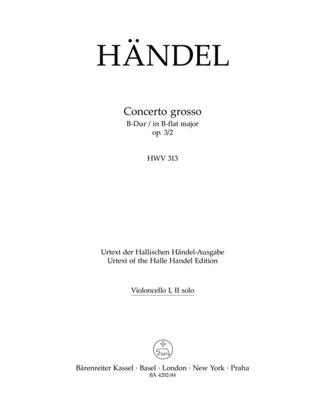 Handel: Concerto grosso in B-flat Major, HWV 313, Op. 3, No. 2