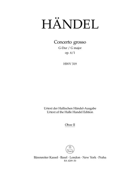 Handel: Concerto grosso in G Major, HWV 319, Op. 6, No. 1