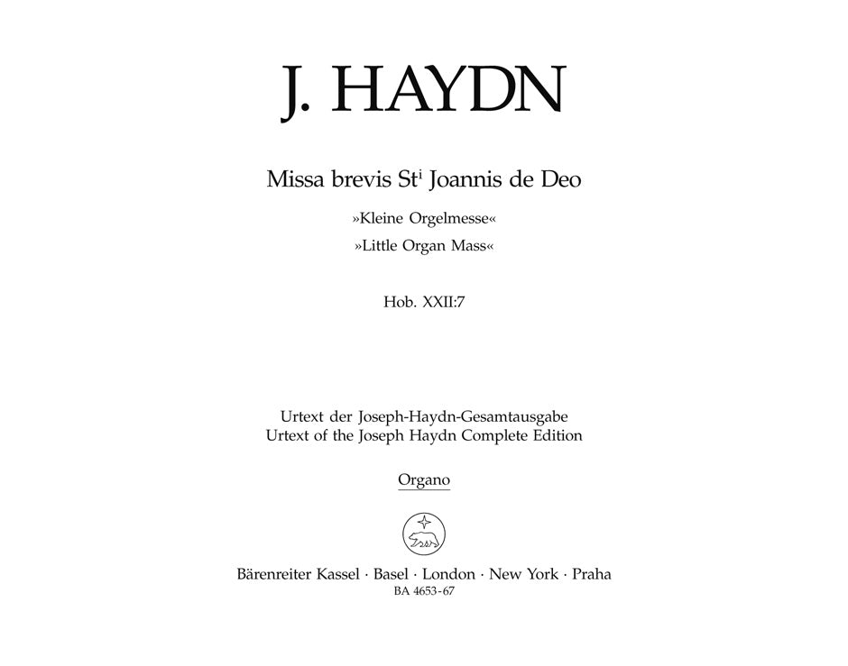 Haydn: Missa brevis Sancti Joannis de Deo, Hob. XXII:7