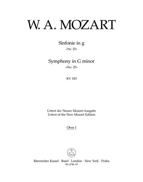 Mozart: Symphony No. 25 in G Minor, K. 183 (K.6: 173 dB)