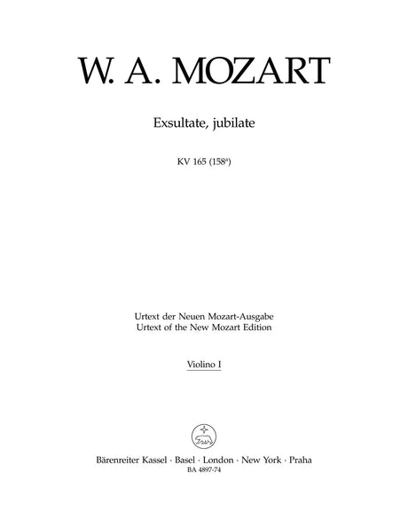 Mozart: Exsultate, jubilate, K. 165 (158a)