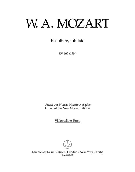 Mozart: Exsultate, jubilate, K. 165 (158a)