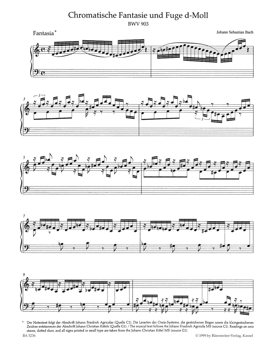 Bach: Chromatic Fantasy and Fugue in D Minor, BWV 903 and 903a