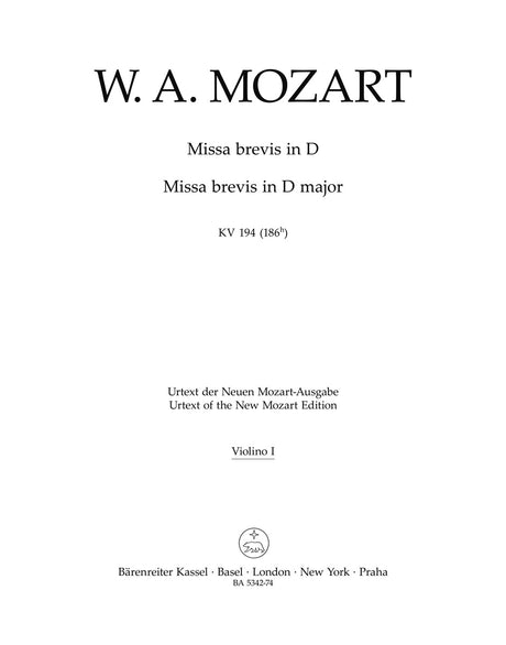 Mozart: Missa brevis in D Major, K. 194 (186h)