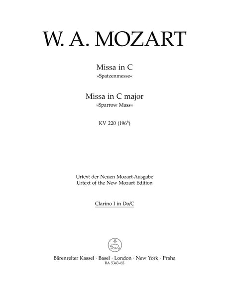 Mozart: Missa in C Major, K. 220 (196b)