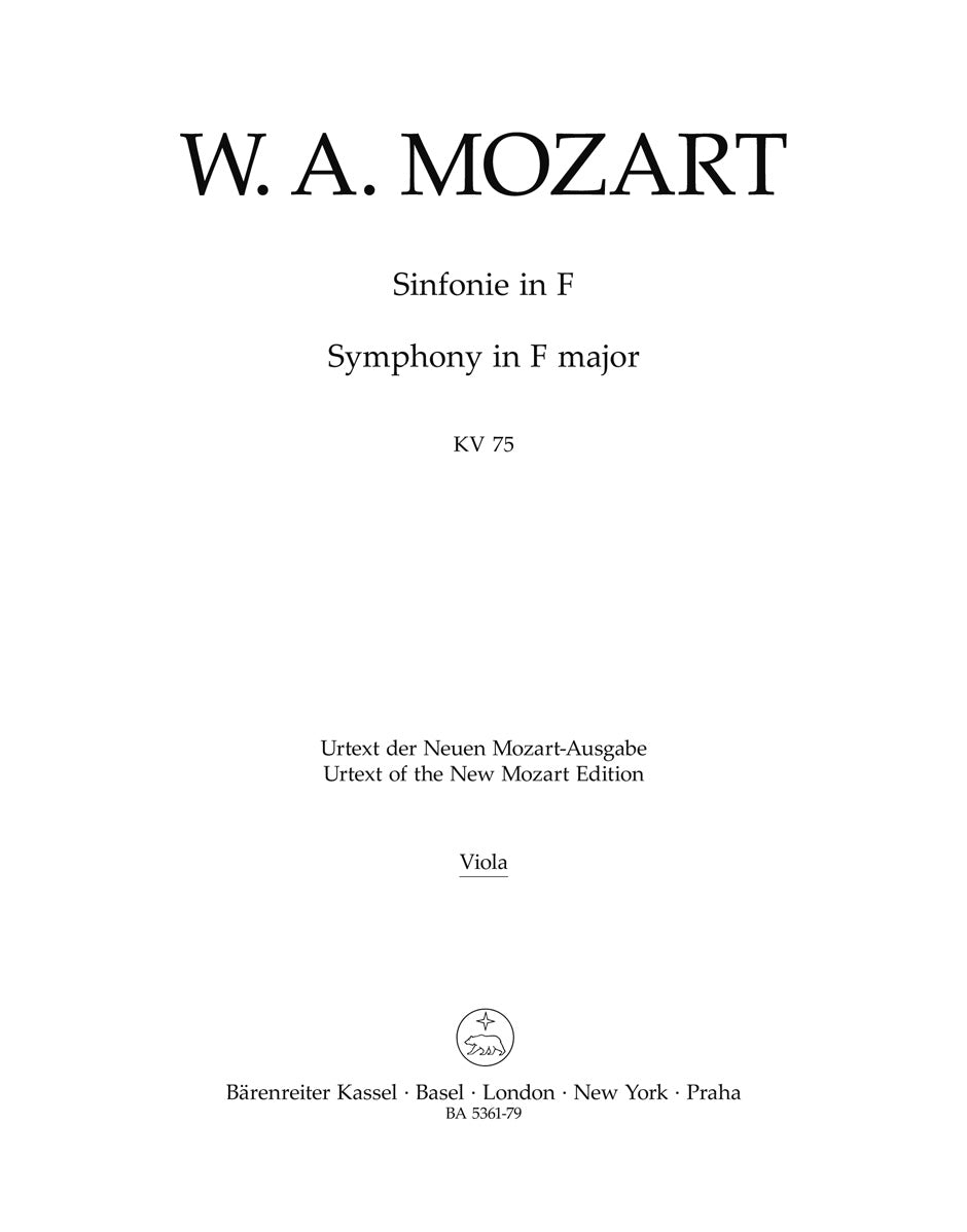 Mozart: Symphony in F Major, K. 75