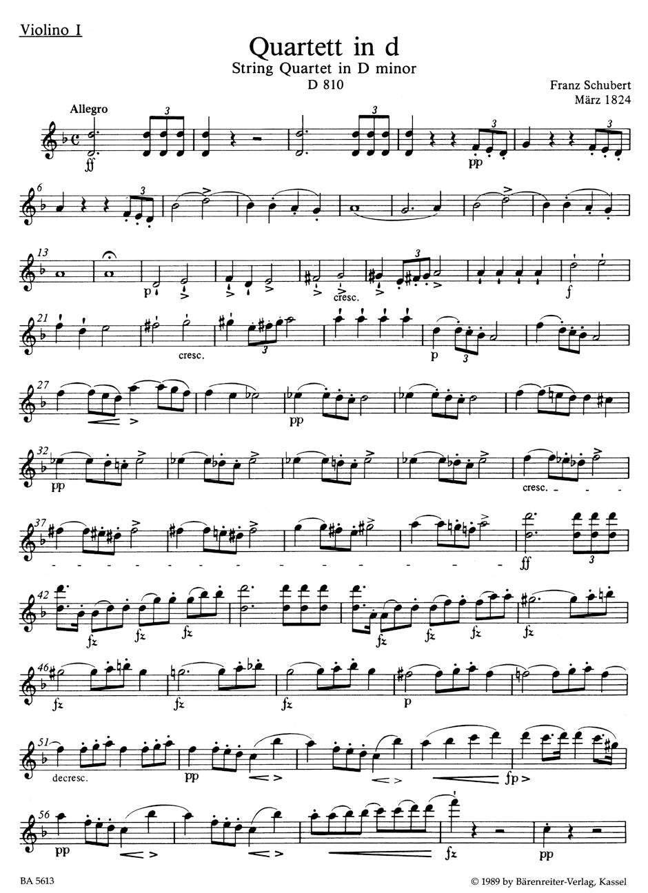 Schubert: String Quartet in D Minor