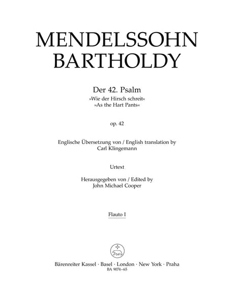 Mendelssohn: Psalm 42 - "Wie der Hirsch schreit", MWV A 15, Op. 42