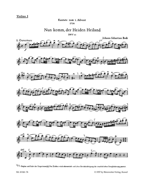 Bach: Nun komm, der Heiden Heiland, BWV 61