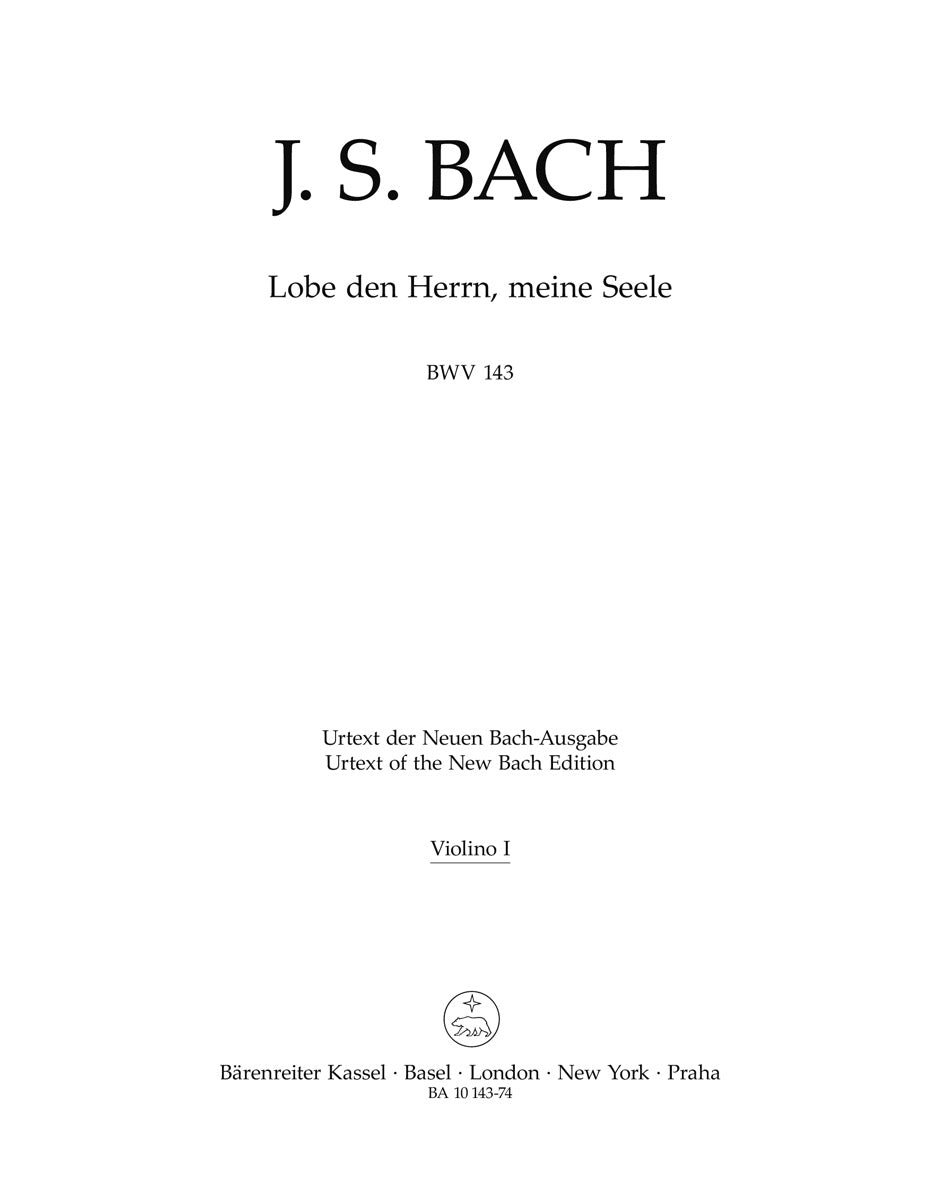 Bach: Lobe den Herrn, meine Seele, BWV 143