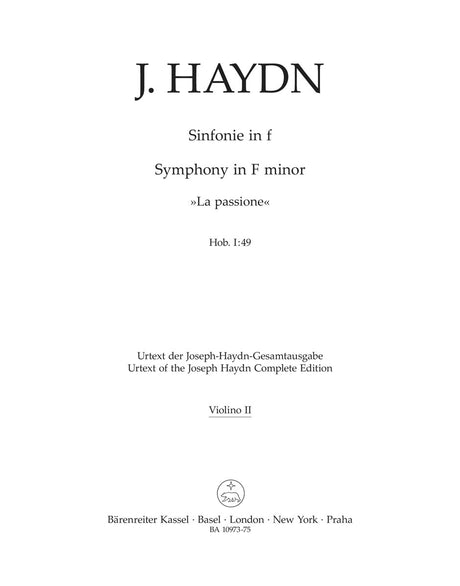 Haydn: Symphony in F Minor, Hob. I:49